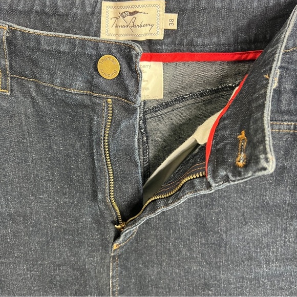 Thomas Burberry Denim Pencil Skirt Blue Size US 6 High Waist Dark Wash Classic - Picture 5 of 8